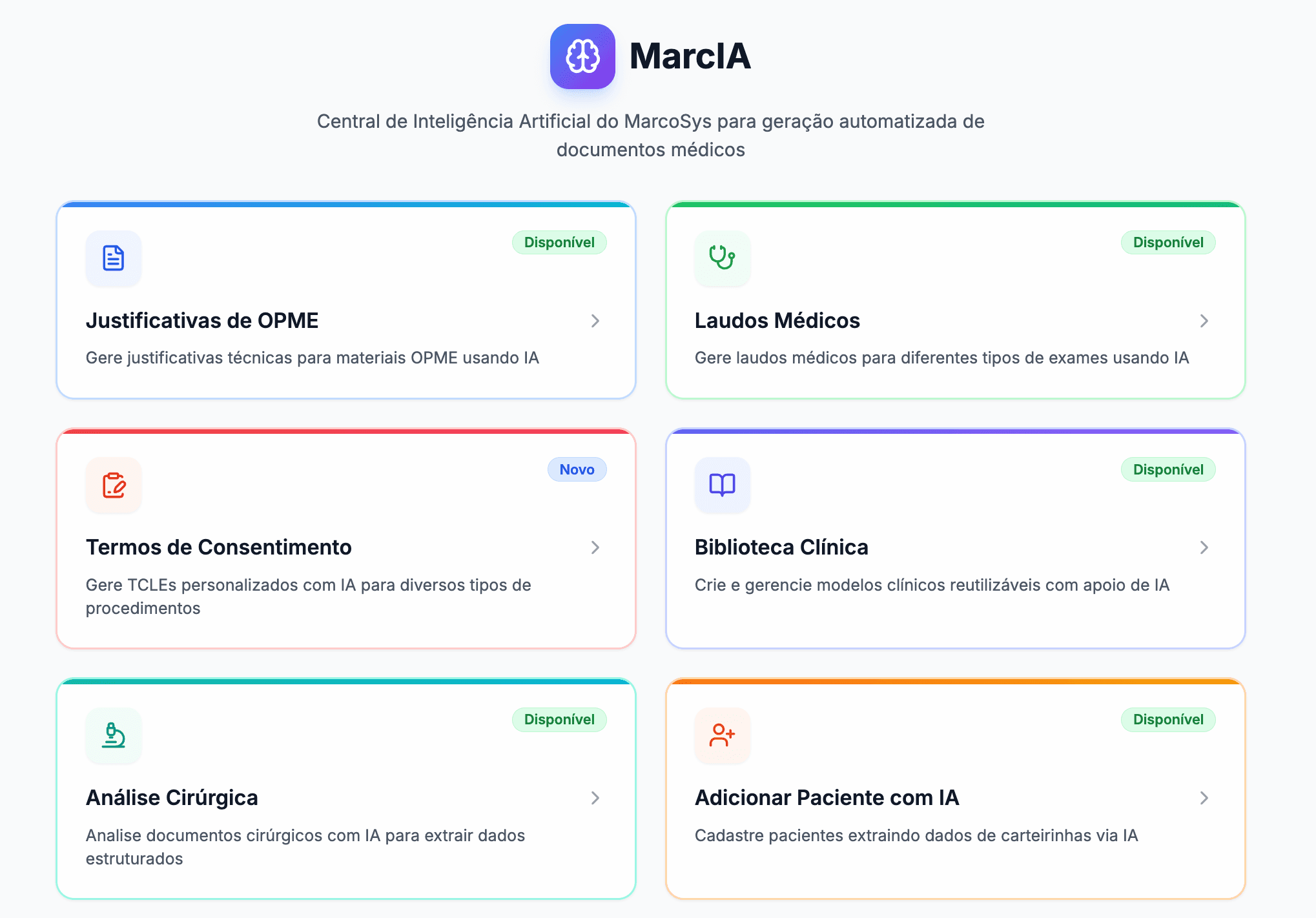 Interface da MarcIA na MarcoSys